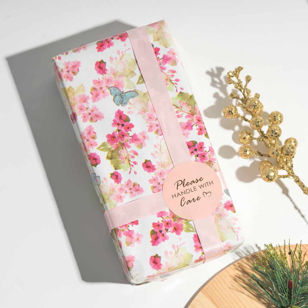 Pink Butterfly Friendly Flowers Wrapping Paper, Pink Wildflower Gift Wrap,  Butterfly Friendly Flowers, Birthday Wrapping Paper, Flower Paper -   Hong Kong