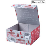 wrapaholic-christmas-collapsible-gift-box-with-magnetic-closure-reindeers-and-snowflake-design-8x8x4-inch-3