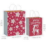 wrapaholic-assort-medium-large-christmas-gift-bags-snowflakes-cabin-stars-deer-8-pack-2