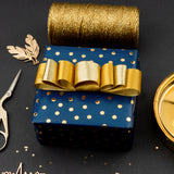 Gold Foil Small Dots Wrapping Paper Roll for Wedding, Birthday, Holiday - 30 inches x 16 feet