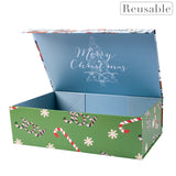 wrapaholic-christmas-collapsible-gift-box-with-magnetic-closure-polar-bear-and-postmark-design-14x9x4-3-inch-3
