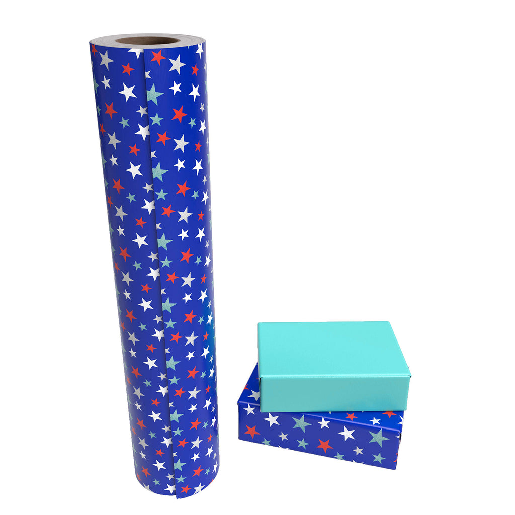 WRAPAHOLIC Reversible Christmas Wrapping Paper - 30 Inch X 100 Feet Jumbo  Roll Silver and White Christmas Tree and House Printed on Pearlized Paper