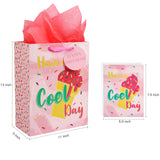 wrapaholic-13-inch-large-gift-bag-with-birthday-card-tissue-paper-pink-icecream-patterns-4
