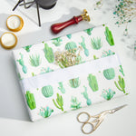 WRAPAHOLIC Reversible Wrapping Paper Jumbo Roll - 30 Inch X 100 Feet - Watercolor Cactus Print