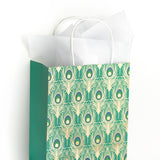 wrapaholic-peacock-medium-size-gift-bags-12-pack-8x4x10-teal-with-tissue-11