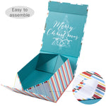 wrapaholic-christmas-collapsible-gift-box-with-magnetic-closure-polar-bear-and-stripe-design-8x8x4-inch-4