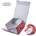 wrapaholic-christmas-collapsible-gift-box-with-magnetic-closure-reindeers-and-snowflake-design-8x8x4-inch-4