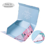 wrapaholic-christmas-collapsible-gift-box-with-magnetic-closure-pink-blue-christmas-ornaments-14x9x4-3-inch-4