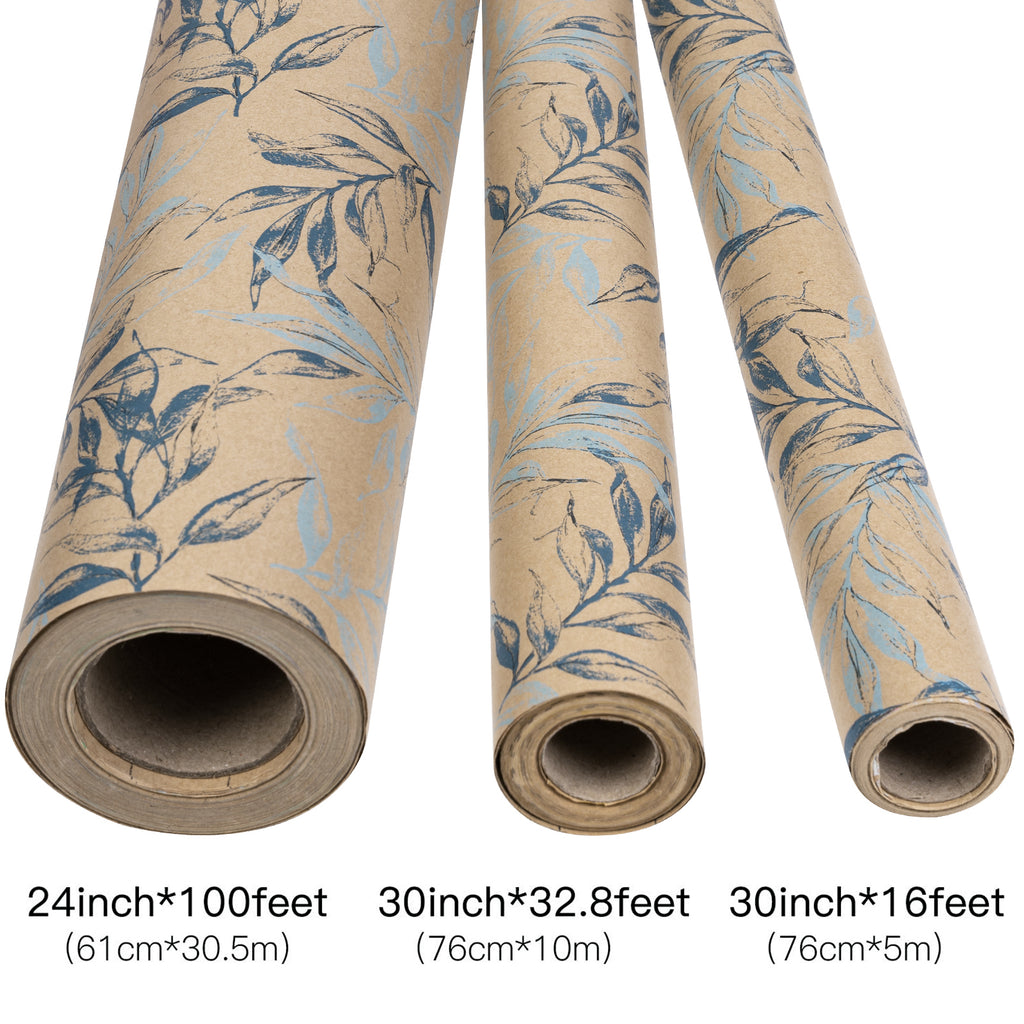  RUSPEPA Kraft Wrapping Paper Roll - Multiple Blue and White  Patterns Great for Congrats, Holiday, Chanukah and Special Occasion - 6  Roll - 30 inches X 10 feet Per Roll : Health & Household