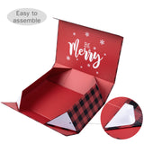 wrapaholic-christmas-collapsible-gift-box-with-magnetic-closure-red-black-buffalo-plaid-design-14x9x4-3-inch-4