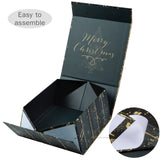 wrapaholic-christmas-collapsible-gift-box-with-magnetic-closure-black-and-gold-stripe-design-8x8x4-inch-4