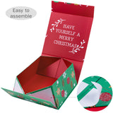 wrapaholic-christmas-collapsible-gift-box-with-magnetic-closure-red-green-christmas-ornaments-design-8x8x4-inch-4