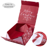 wrapaholic-christmas-collapsible-gift-box-with-magnetic-closure-red-and-white-snowflake-design-8x8x4-inch-4
