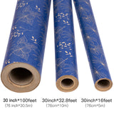 kraft-wrapping-paper-roll-blue-flowers-and-plants-pattern-30-inches-x-100-feet-4