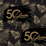 50th Black and Gold Birthday Flat Wrapping Paper Sheet Wholesale Wraphaholic