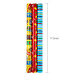 wrapaholic-birthday-wrapping-paper-mini-roll-red-yellow-design-17-inch-x-120-inch-x-3-roll-42-3-sq-ft-ttl-3