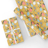 Custom Flat Wrapping Paper for Birthday, Holiday, Christmas - Lemon Fruit Orange Wholesale Wraphaholic