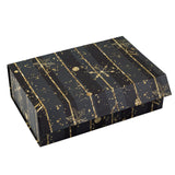 wrapaholic-christmas-collapsible-gift-box-with-magnetic-closure-black-gold-stripe-design-14x9x4-3-inch-1