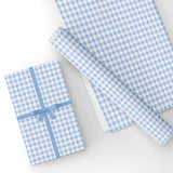 Blue and White  Grid Flat Wrapping Paper Sheet Wholesale Wraphaholic