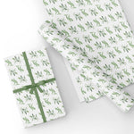 Custom Flat Wrapping Paper for Birthday, Holiday, Spring - Watercolor Green Leaf Wholesale Wraphaholic
