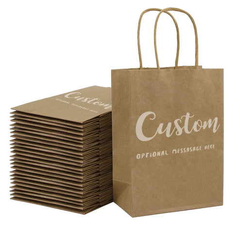 Recycled Custom Logo Printed Grocery Packaging Brown Kraft Paper Bag –  Fastfoodpak