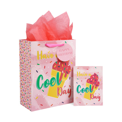 wrapaholic-13-inch-large-gift-bag-with-birthday-card-tissue-paper-pink-icecream-patterns-1