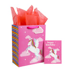 wrapaholic-13-inch-large-gift-bag-with-birthday-card-tissue-paper-rainbow-horse-for-girls-1