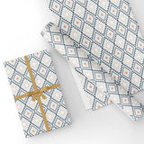 Custom Flat Wrapping Paper for His, Her Birthday Gift Wrap - Sawtooth Diamond Wholesale Wraphaholic