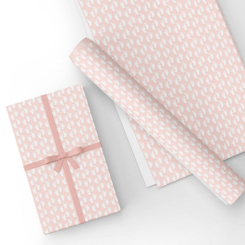 Infant Feet in Pink Flat Wrapping Paper Sheet Wholesale Wraphaholic