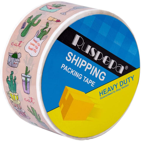 RUSPEPA Heavy Duty Packing Tape Cactus Printed Adhesive Tape 1.88 Inches x 50 Yards, 1 Roll