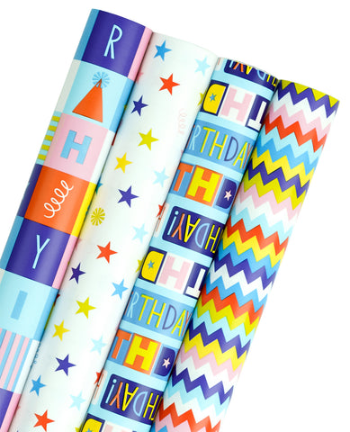 wrapaholic-Birthday-Wrapping-Paper-4-Pack-100-sq.ft.-Total-Letters-Block-1