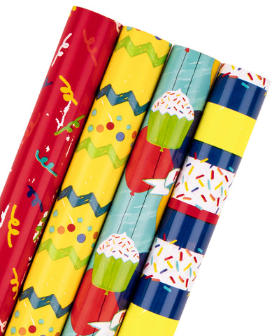 wrapaholic-Birthday-Wrapping-Paper-4-Pack-100-sq.ft.-Total-Cup-Cake-1