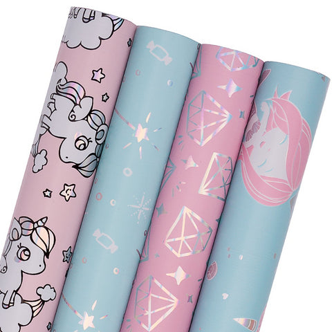 Fantasy Gift Wrapping Paper Roll, 4 Rolls/Set
