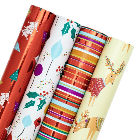 wrapaholic-christmas-holiday-fiesta-gift-wrapping-paper-4-rolls-set-1