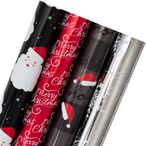 Bobasndm Christmas Gift Wrapping Paper, Red and White Paper with Shiny  Element, Christmas Element Collection, 6Pcs 70cm x 50cm Per Roll 