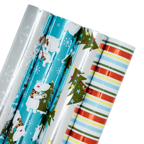 Poinsettia Flower Tiles Christmas Gift Wrap Sheets or Roll – My Darlin