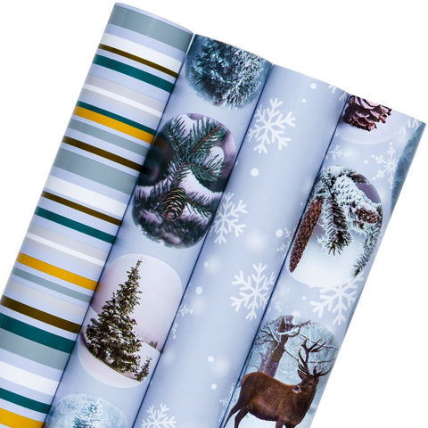 wrapaholic-christmas-snow-globe-gift-wrapping-paper-4-rolls-set-1
