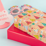 WRAPAHOLIC Reversible Birthday Wrapping Paper Jumbo Roll - 24 Inch X 100 Feet