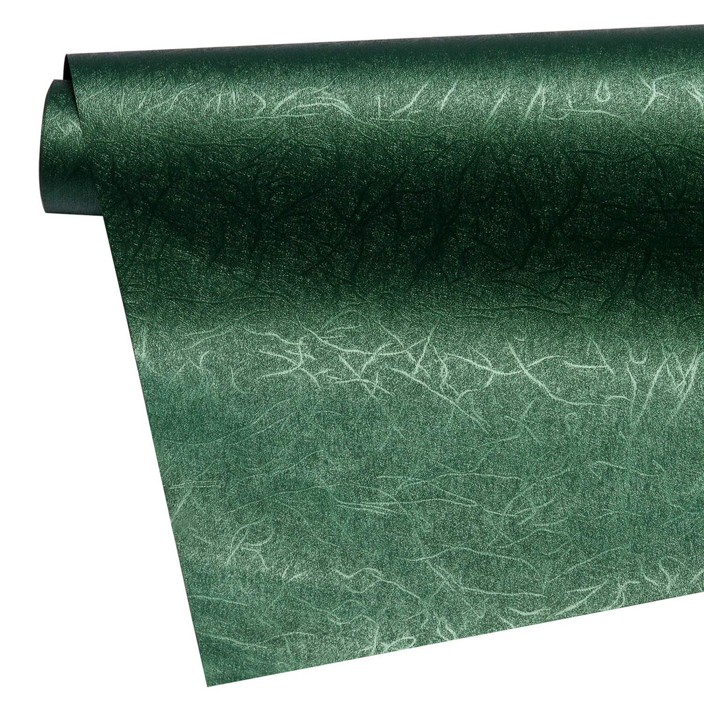 Textured dark green, solid green, dark green. Wrapping Paper by