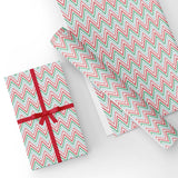 Custom Flat Wrapping Paper for Christmas, Birthday, Kids, Boys & Girls, Adults - Wave Red Green Wholesale Wraphaholic