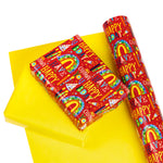 WRAPAHOLIC Reversible Rainbow Wrapping Paper Jumbo Roll - 24 Inch X 100 Feet