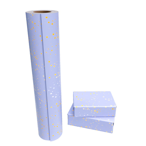 WRAPAHOLIC Wrapping Paper Jumbo Roll - Stars with Gold Foil Design - 24 Inch X 100 Feet
