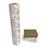 WRAPAHOLIC Reversible Vintage Floral Green Wrapping Paper Jumbo Roll - 24 Inch X 100 Feet