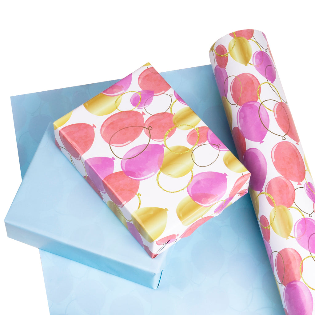 WRAPAHOLIC Reversible Star Wrapping Paper Jumbo Roll- 30 Inch X