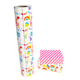 WRAPAHOLIC Reversible Birthday Party Wrapping Paper - 30 Inch X 100 Feet Jumbo Roll