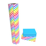 WRAPAHOLIC Reversible Wrapping Paper with Rainbow Stripe Design - 30 Inch X 100 Feet Jumbo Roll