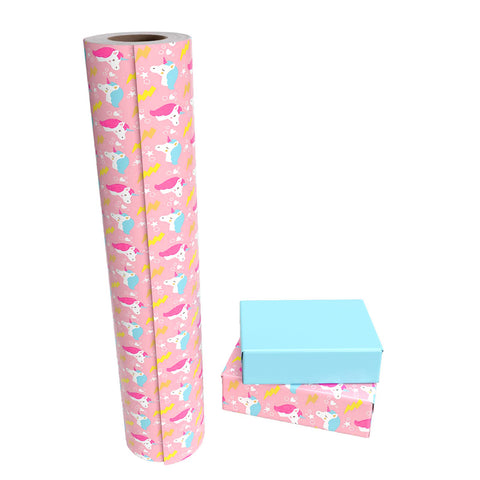 LeZakaa Reversible Baby Shower Wrapping Paper - Jumbo Roll - Elephant &  Footprint in Pink for Baby Girl - 24 inches x 100 Feet (200 sq.ft.)