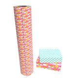 WRAPAHOLIC Reversible Birthday Wrapping Paper Jumbo Roll - 30 Inch X 100 Feet - Smiling Cloud and Rainbow Design