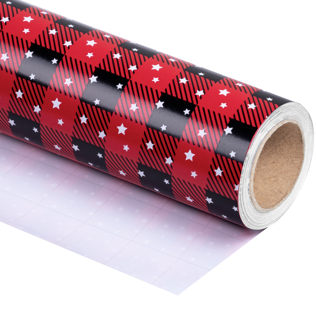 Christma Wrapping Paper Roll 30inchx33 Feet Black Buffalo Plaid House –  WrapaholicGifts