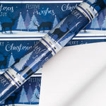 Christma Wrapping Paper Roll 30inchx33 Feet Perwindkle Landscape Trees
